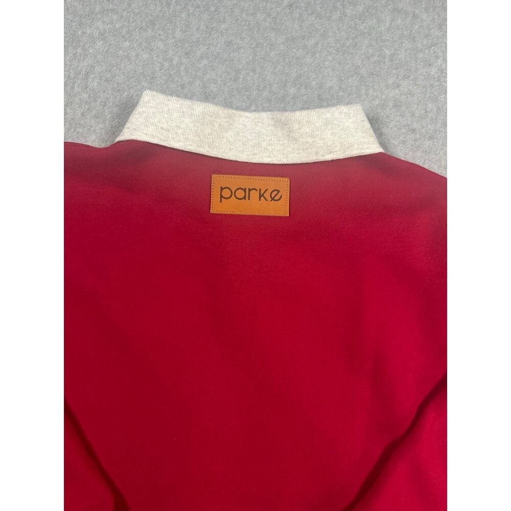 Parke Rugby Shirt Women's Size XXL Red Embroidered P Button Long Sleeve Casual - Picture 5 of 6